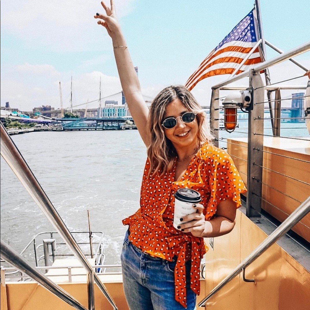 Wrap small flower print blouse